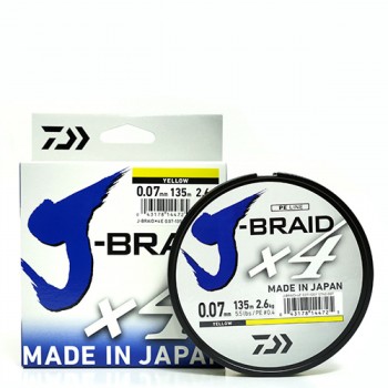 Шнур Daiwa J-Braid X4E 0,07mm 135m Yellow