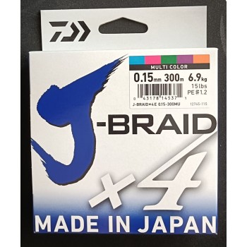 Шнур Daiwa J-Braid MULTI COLOR X4  0,13mm 300m 
